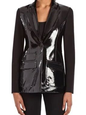 CAPSULE 121
Women's The Dart Patent Vinyl Blazer In Black